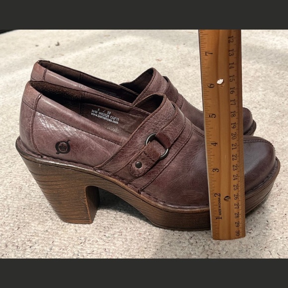 Born Haddon Brown Leather Heal Clog Shoes Hardly Worn Women's Size 8 - Picture 10 of 10
